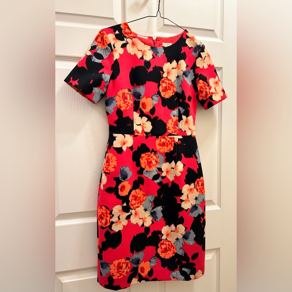 JCrew floral pink dress. Size 2P.